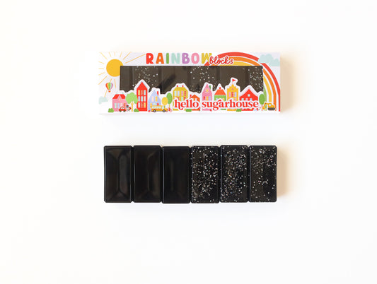 Black/Black Glitter Rainbow Blocks