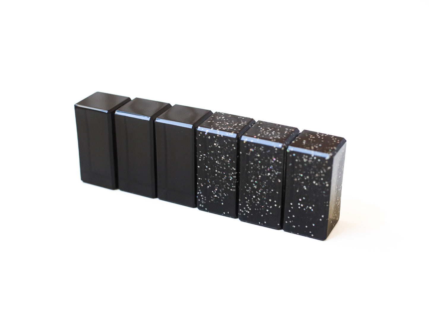 Black/Black Glitter Rainbow Blocks