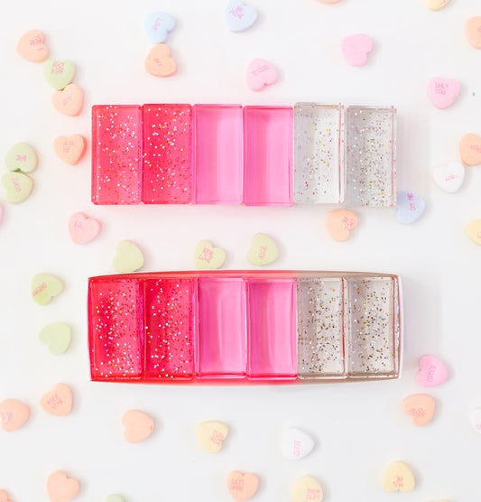 Pink and Glitter Rainbow Blocks